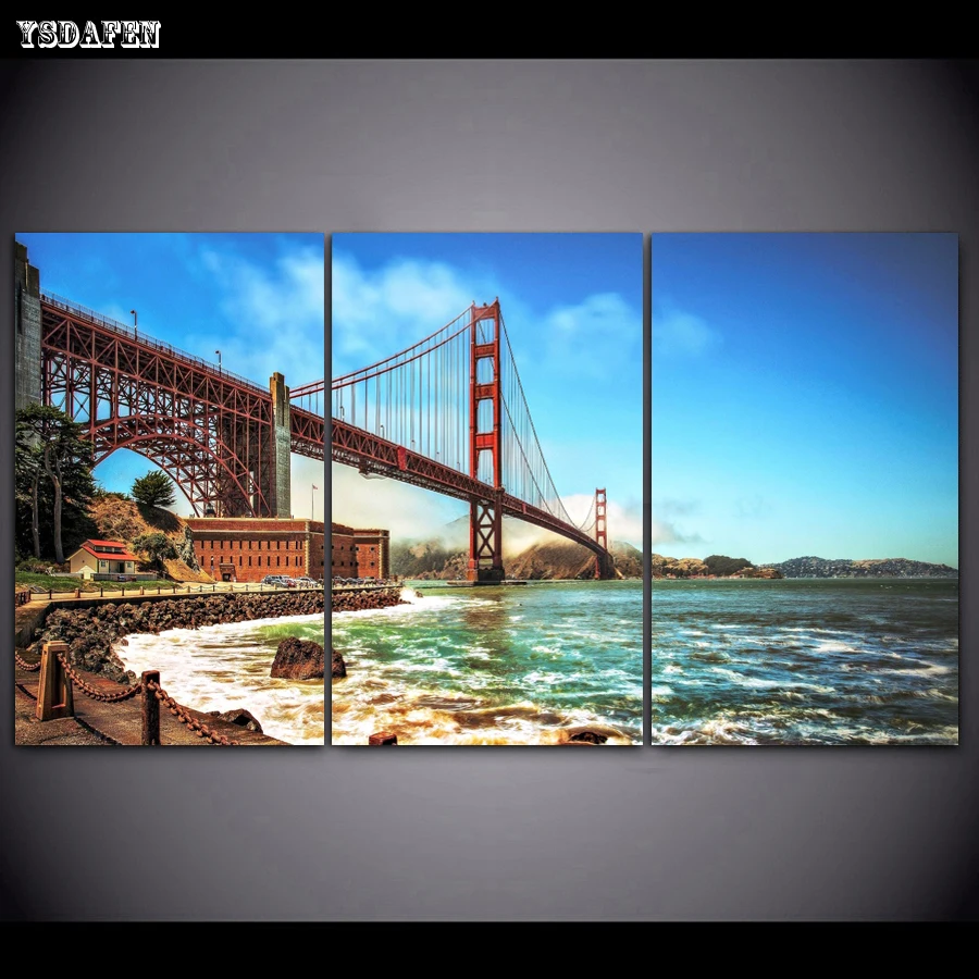 3 Panel Bridge Painting Art Wall Art Picture Home Decoration Living