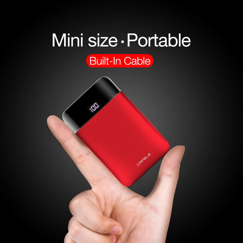 Pаспродажа CAFELE Светодиодный дисплей Портативный внешний аккумулятор Двойной USB выход Внешняя батарея Зарядка для iphone X Xs Xr 8 samsung S9 huawei xiaomi
