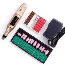 Профессиональная электрическая машинка для маникюра, оборудование для маникюра, набор керамических сверл, пилочка для дизайна ногтей, вращающиеся заусенцы, Гель-лак для снятия лака