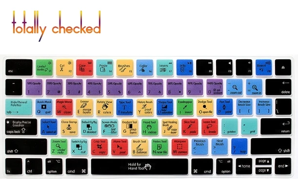 Защитная пленка для клавиатуры Adobe Photoshop PS Hotkeys силиконовая защитная Apple Magic MLA22B/A US