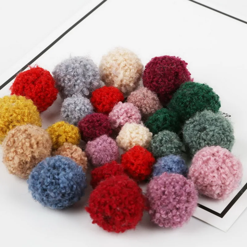 Pompom 10pcs/lot 15/20mm Soft Pompones Fluffy Plush Crafts DIY Furball Home Decor Sewing Supplies For Christmas Tree Decoration