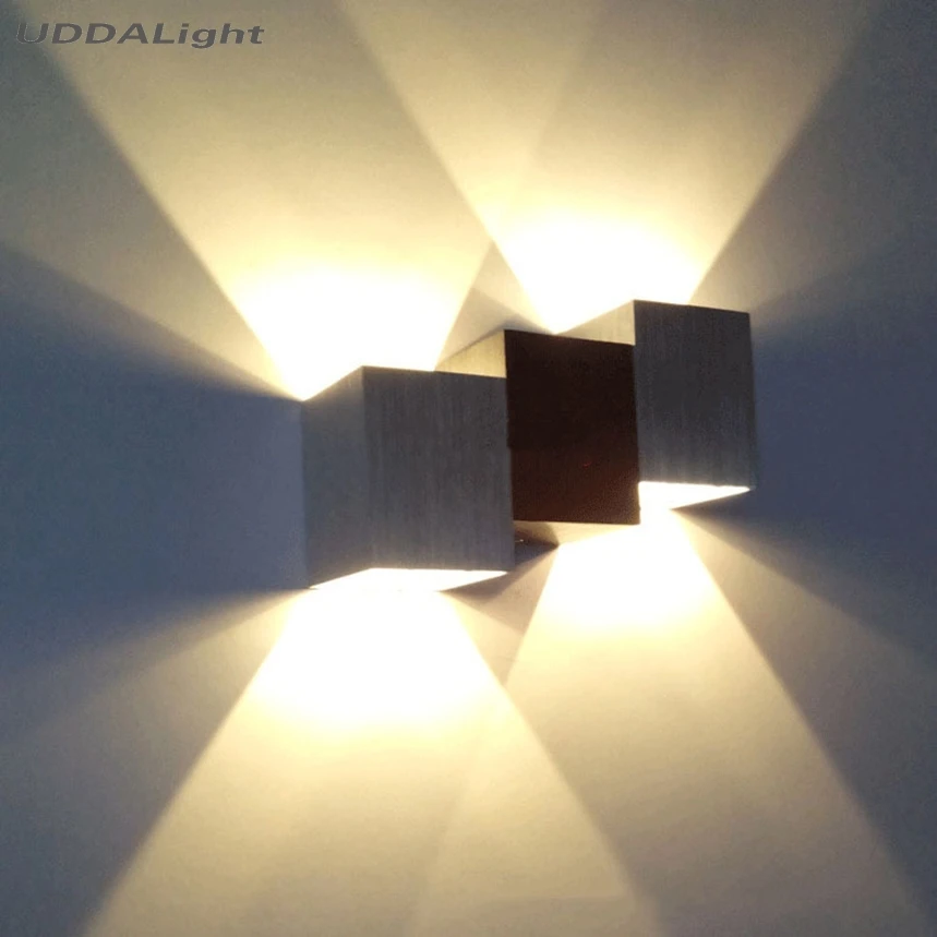 led light 2-3w wall lights up down bedroom bedside lighting