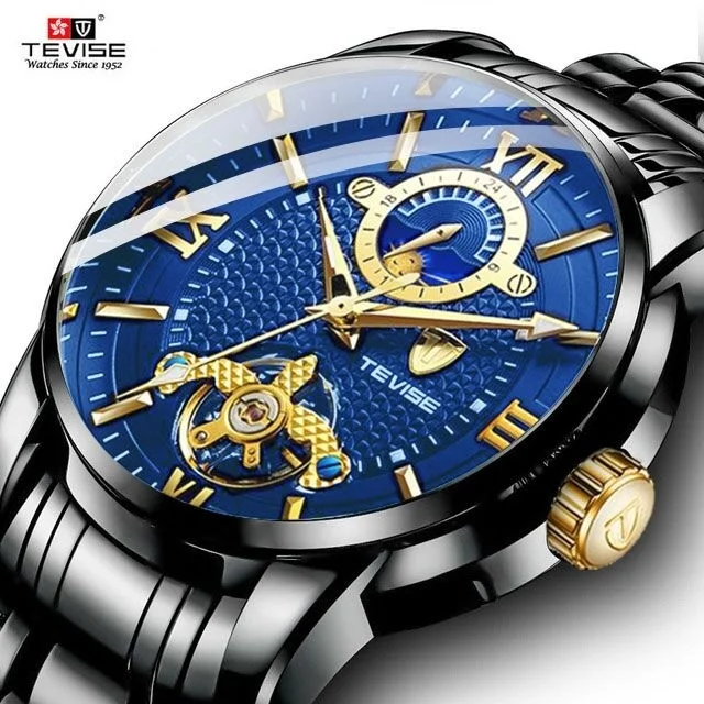 

Fashion Mechanical Watch TEVISE Men Waterproof Luminous Automatic Watch Male Clock Luxury Men Business Wrist Watch Blue