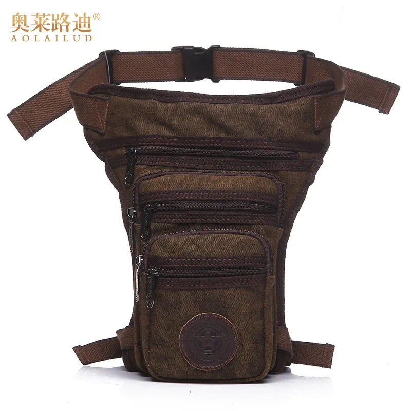

good quality casual waterproof canvas waist pack fanny pack pouch military waist bag men travel thigh leg bag 4 colors