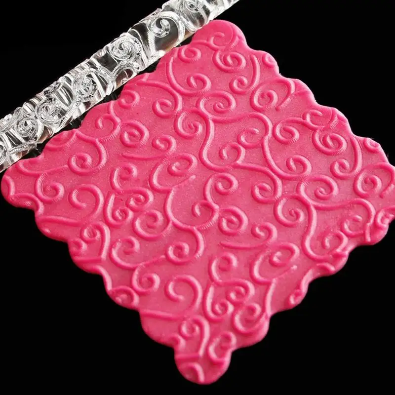 

Embossing Rolling Pin Cookies Biscuit Fondant Cake Dough Engraved Fondant Sugar Craft Cake Decorating Baking Tool