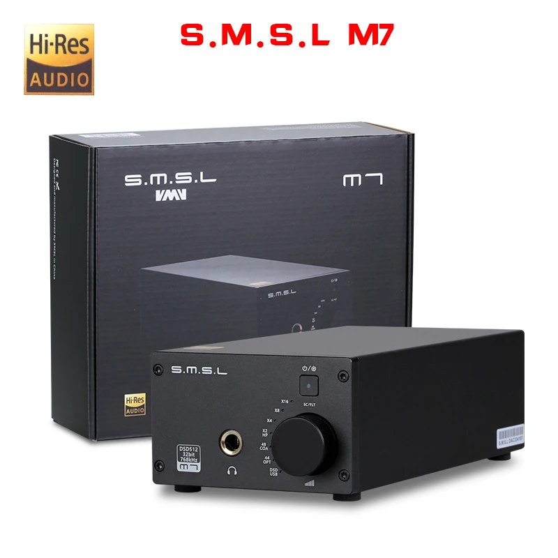 

NEW SMSL M7 AK4452 * 2 32Bit/768KHz DSD512 Hifi Audio USB DAC with Amplifier XMOS LM4562 TPA6120A2 Headphone output