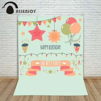 

Allenjoy photography backdrops vintage balloons garland drawn photo background christmas background for photo studio Any size