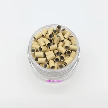 

Freeshipping - 20000pcs 4.0mm With Silicone Copper Tube Rings Links Beads / Black D-Brown Brown L-Brown D-Blonde Blonde