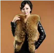 S/3Xl Womens Autumn Winter Stitching Pu Leather Slim Short Section Coats Ladies Large Faux Fur Collar Casual Coats Outwear J1402