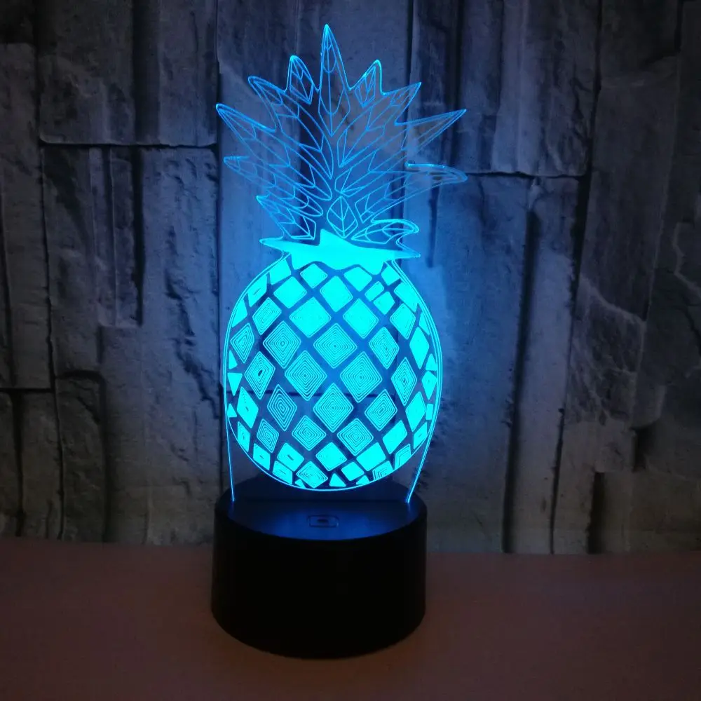 Pineapple 3D Led Night Light 7 Color Changing Usb Table Lamp Usb Fruit