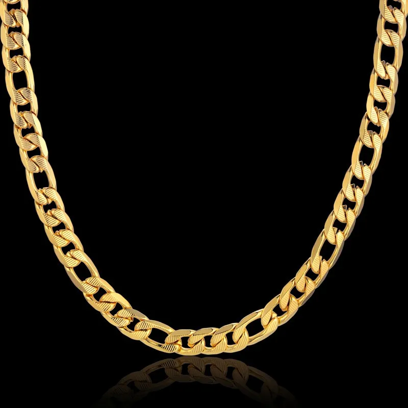 Cuban Gold Chains Necklace Men Embossing 9MM Vintage Men Jewelry Wholesale Gold Color Stainless ...