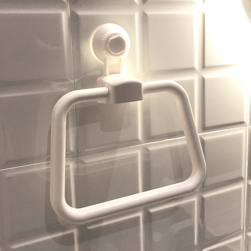 KLX-Vacuum Strong Suction Cup Towel Ring for Kitchen, Punch Free, No Trace, Towel Hook, home Storage Shelf, Bathroom