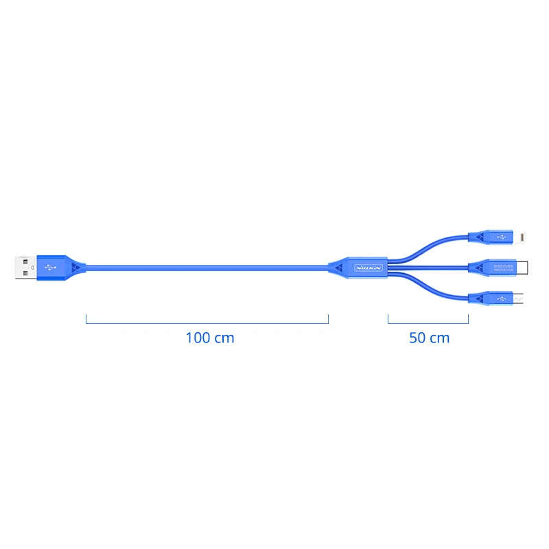 Nillkin usb кабель 3 в 1 micro USB зарядное устройство для iPhone type-C зарядный кабель для iPhone XS Max/X/8 Micro USB телефон Pocophone F1