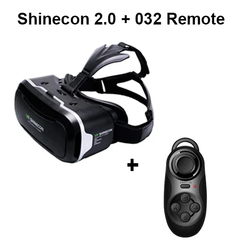 Googles Cardboard 3D Виртуальная очки Shinecon VR 2,0 ii Виртуальная реальность 3 d VR гарнитура крепление на шлем+ пульт дистанционного управления - Цвет: 032 Remote
