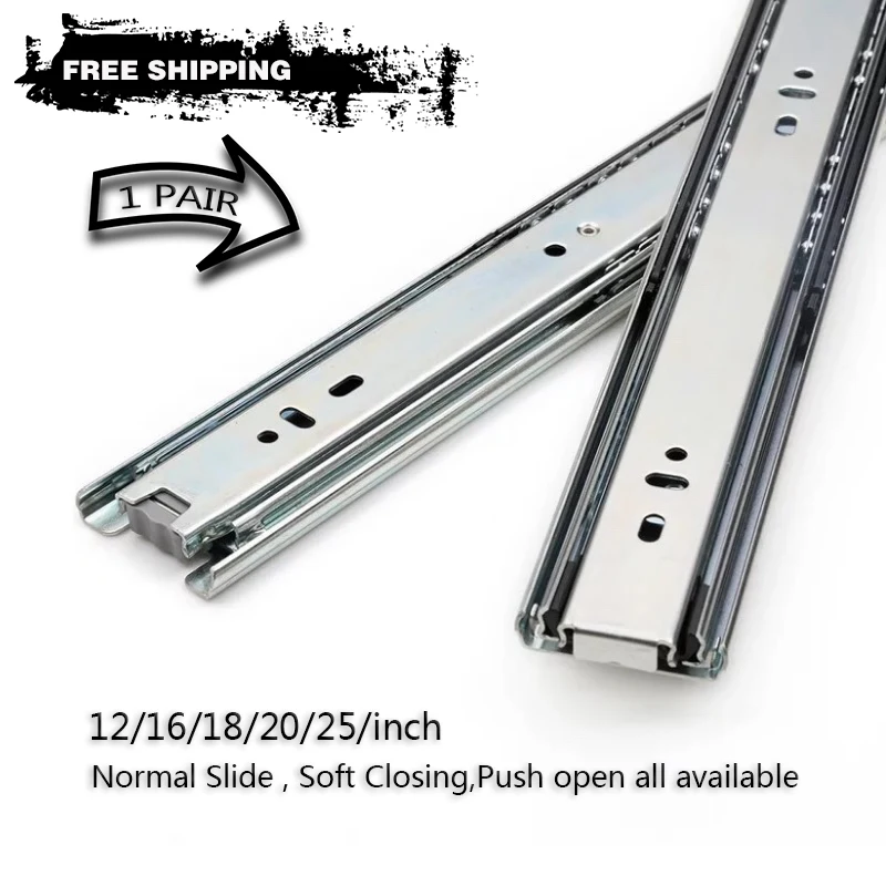 Soft Close Full Extension Drawer Slides Ball Bearing Drawer Slides