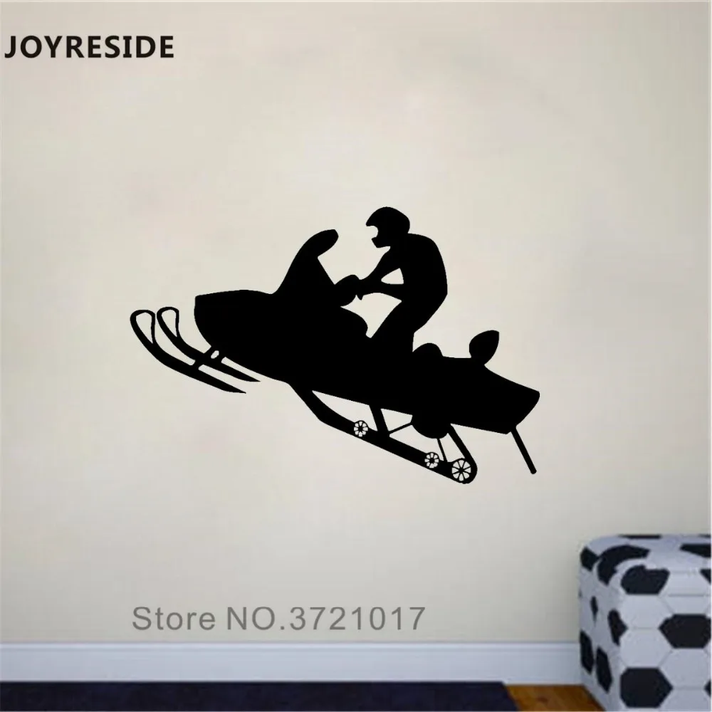 JOYRESIDE Snowmobile Racing Wall Decal Extreme Sport Sticker Winter Vinyl Decor Home Livingroom Interior Design A1009 | Дом и сад