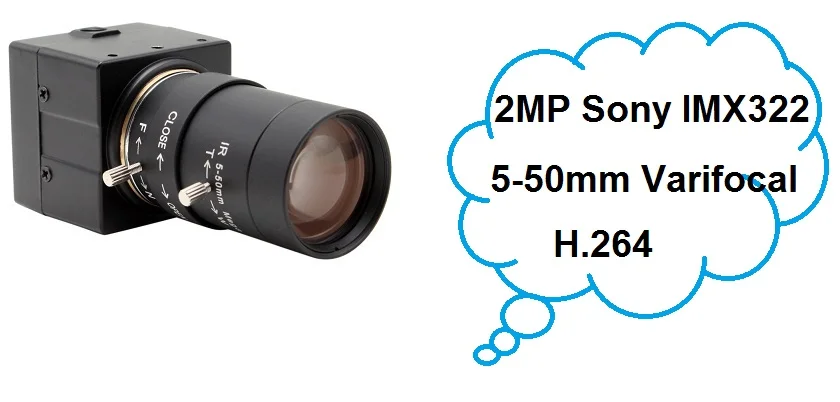1920X1080 P мегапиксельная sony IMX322 Высокая чувствительность OTG UVC H264/MJPEG 30fps 5-50 мм с переменным фокусным расстоянием usb веб-Камера для компьютера