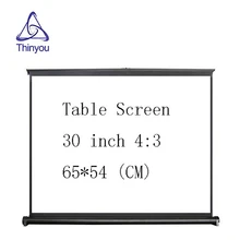Thinyou 30 inch 4:3 Easy carry HD projector screen Manual Pull Up Adjustable Height Matte White for Home Cinema Business Meeting