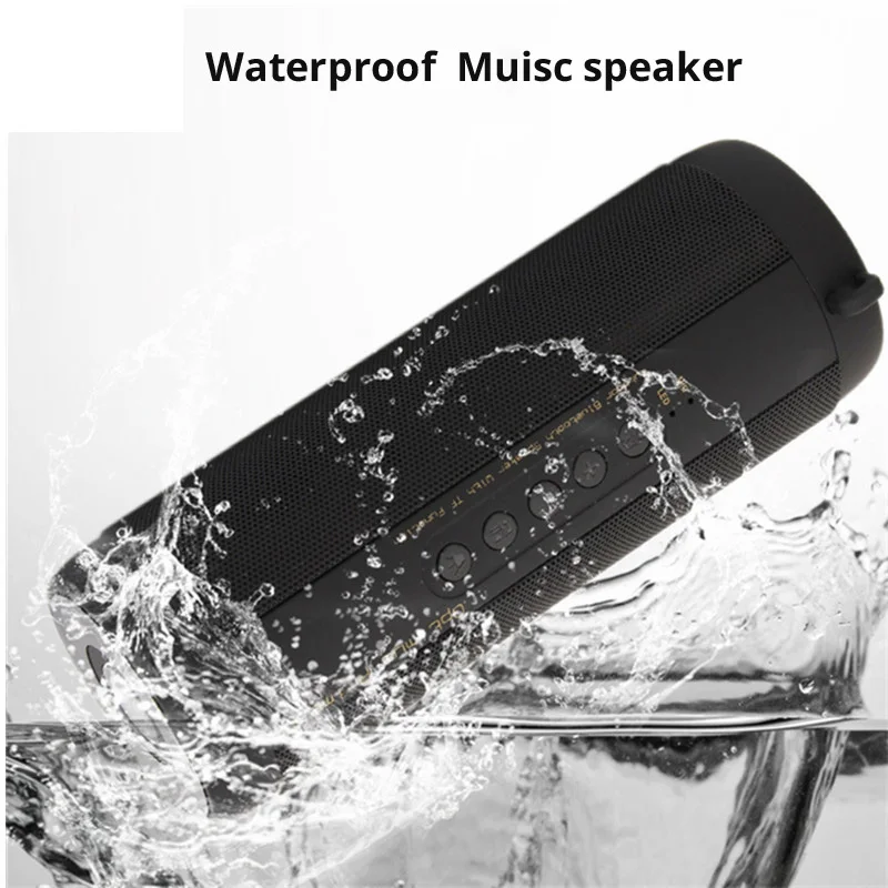 

T2 Bluetooth Speaker Waterproof Portable Outdoor Wireless Mini Column sound Box Speaker Support TF card FM Stereo Hi-Fi boombox