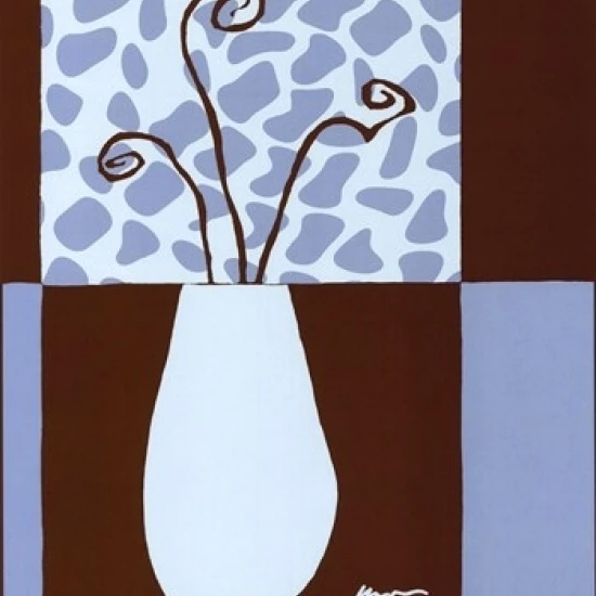 Minimalist Flowers in Blue III Poster Print by Jennifer Goldberger (13 x 19)