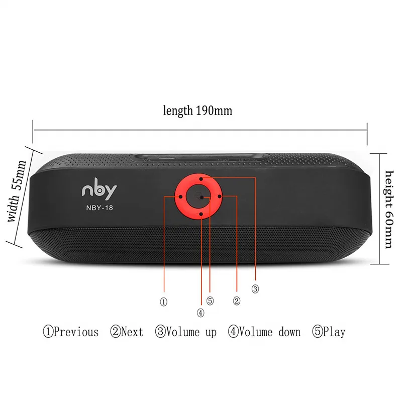 NBY18 Portabel Bluetooth Speaker HD 