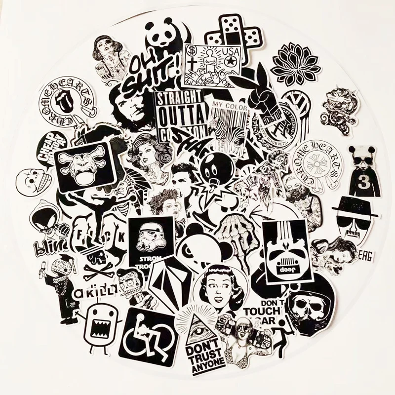 Black cool stickers Europe and the United States personality suitcases notebook skateboard street fashion waterproof car sticker Black cool stickers Europe and the United States personality suitcases notebook skateboard street fashion waterproof car sticker