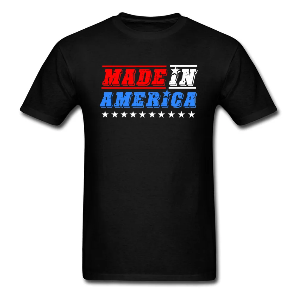 MADE IN AMERICA Special Printed Tops & Tees Crewneck NEW YEAR DAY 100% Cotton Short Sleeve T-shirts for Men Geek Top T-shirts MADE IN AMERICA black