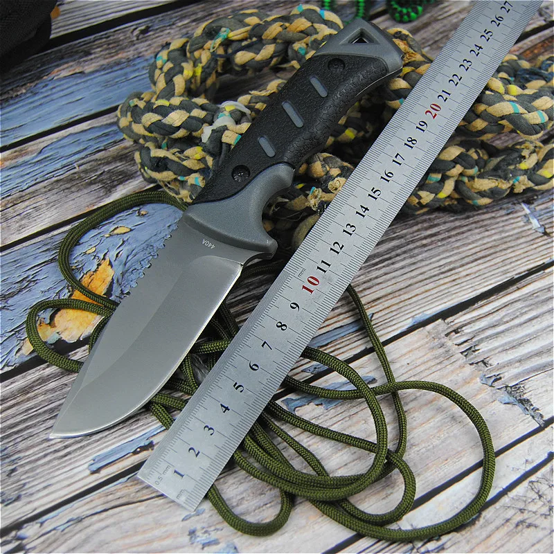 EVERRICH Fishing diving knife hunting knife camping tool tactical knife complete or serrated fixed blade knife+ scabbard