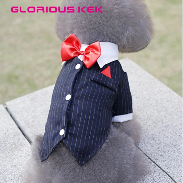 Newest Dog Clothes! FREE SHIPPING Male Dog Tuxedo for Wedding with Red