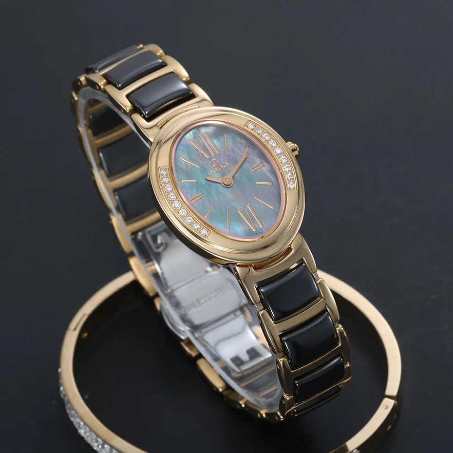 Fashion Ladies Dress Quartz Watch Rejoj Mujer Women Luxury Gold Watches Female Wristwatch KICADN Elegant Ceramic Watch Clock