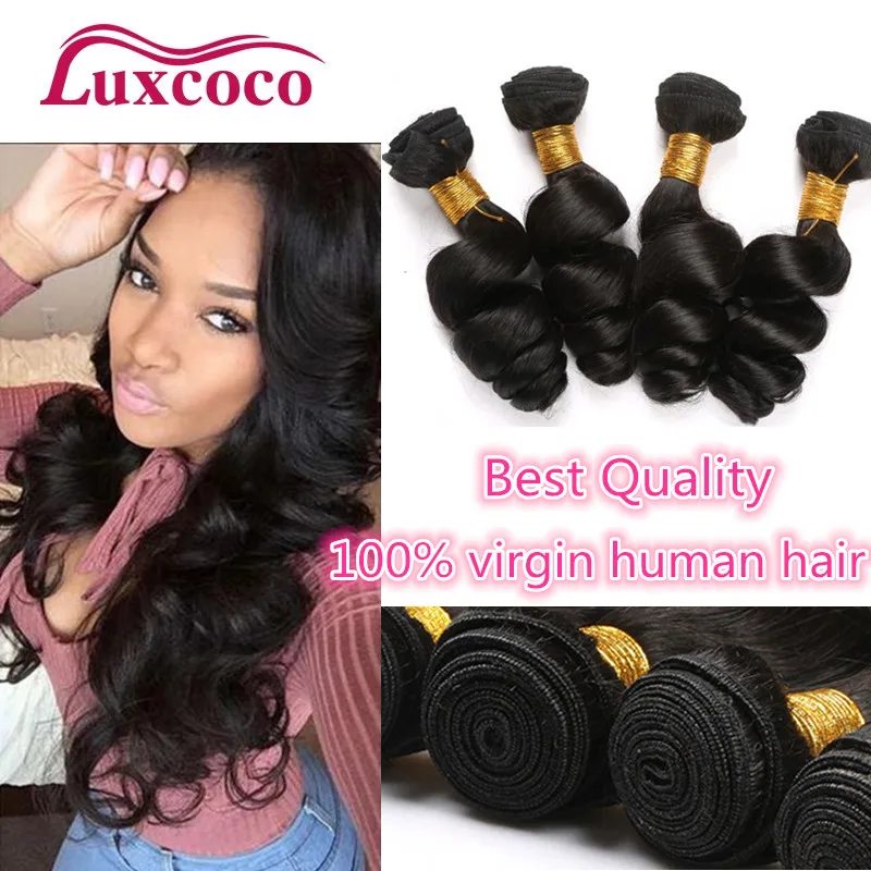 

Hot Selling Brazilian Loose Wave 7a Unprocessed Virgin Hair 4Pcs/lot Brazilian Hair Weave Cheap Human Hair Bundles DHL Free