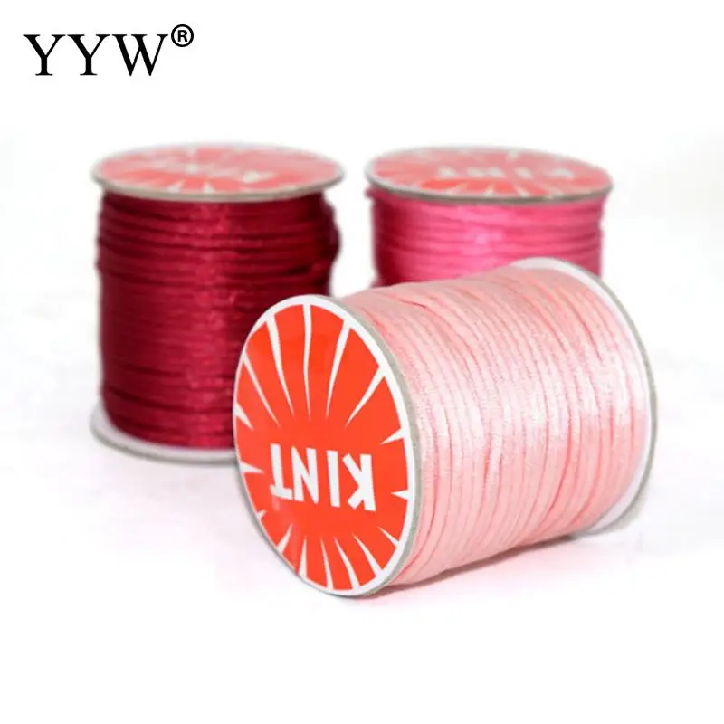 

60m/PC 1.5mm Polyester Cord 24 Colors Black Chinese Satin Silk Knot Macrame Cord Beads European Braided Wire 2018 Jewelry Thread