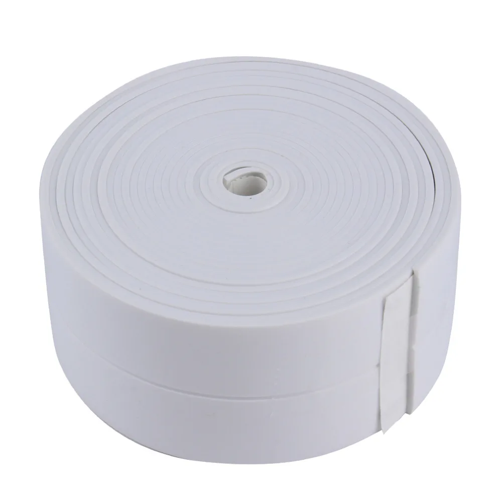 

3.4m*38mm DIY Self adhesive Waterproof White Mildewproof Sealing Sealant Strip Tape Mosaic PVC Wall sticker for Bathroom Kitchen