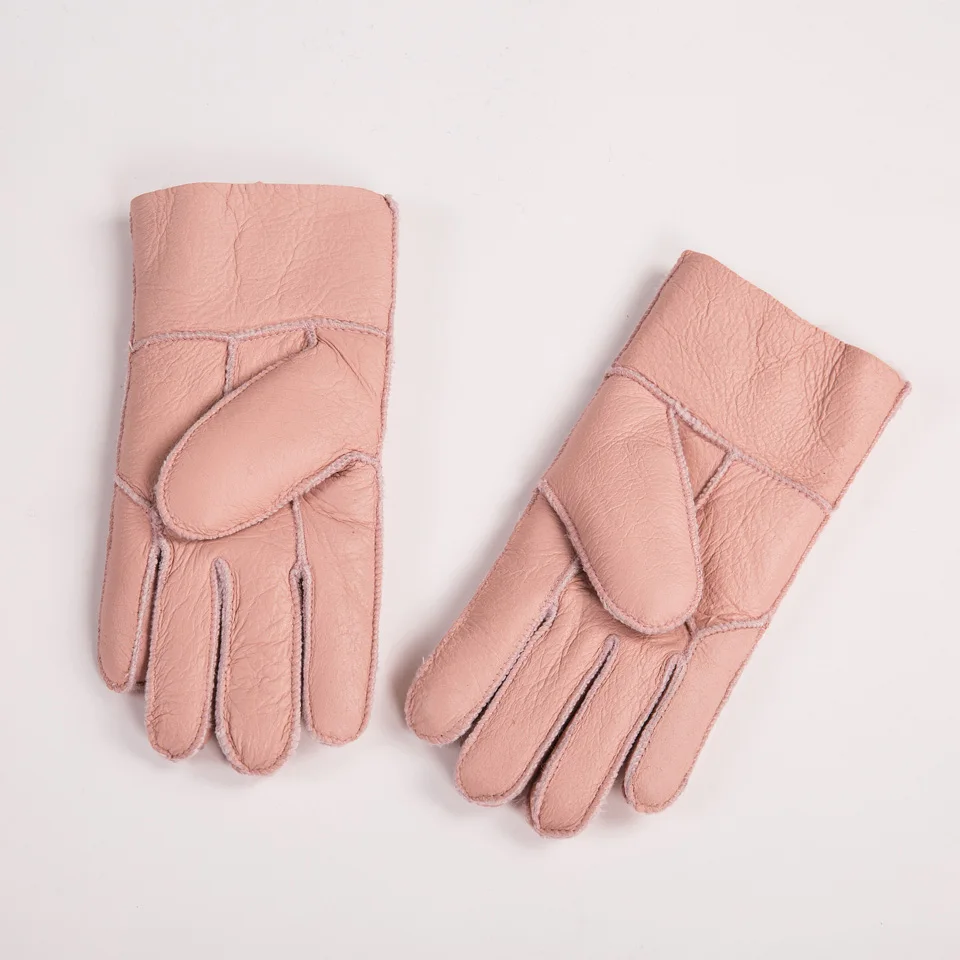 MPPM натуральная кожа перчатки родитель детские перчатки зимние шерстяные меховые перчатки варежки из натуральной овчины перчатки для