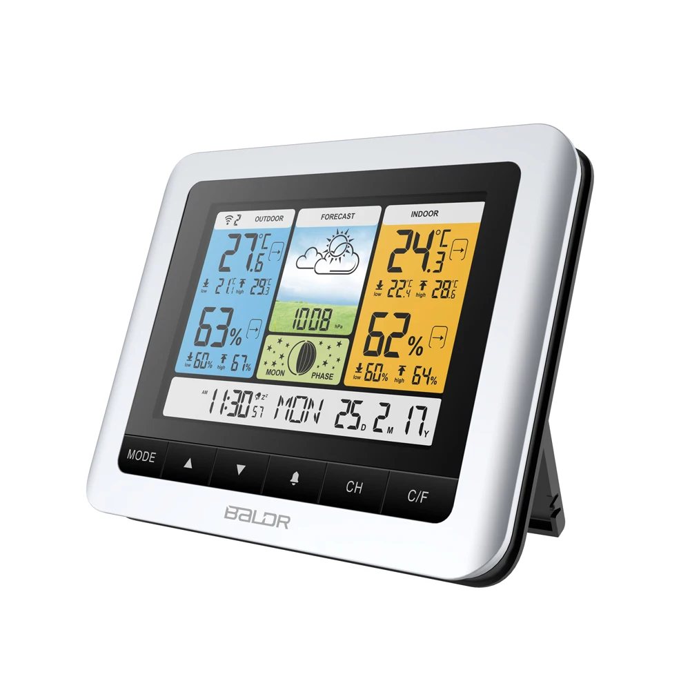 

Wireless Digital Weather Station 2019 EU/US Plug Forecast In/Outdoor Temperature Sensor Alarm Clock Barometer Thermometer