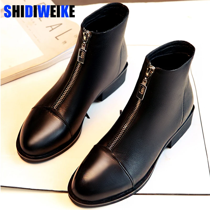 

2018 Zip Elastic Band Rubber Boots Winter Arrival Ankle Chelsea Boots Women Shoes Autumn Square Heel Female Footwear n478