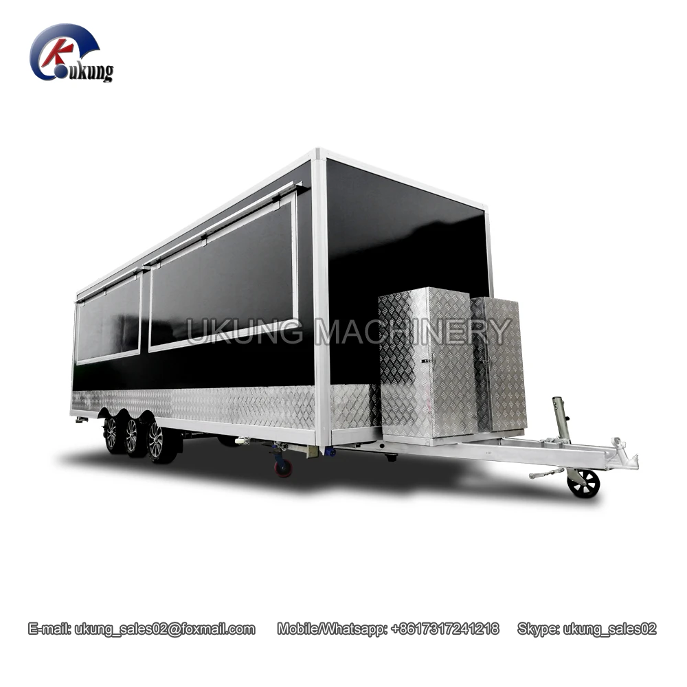 

UKUNG square model food truck for sale, mobile burger trailer
