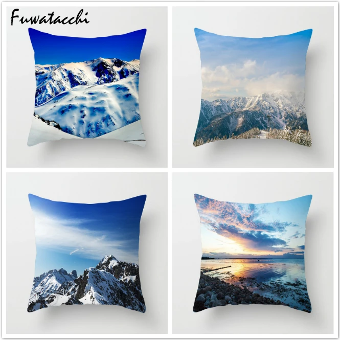 

Fuwatacchi Mountain Style Cushion Cover Hill Cloud Printed Pillow Cover Throw Pillow Decorative Pillows for Sofa Car Bedroom