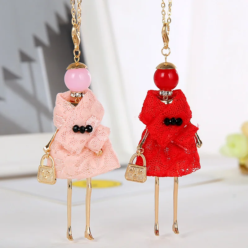 Full Lace Cute Women Doll Necklace Statement Necklaces & Pendants Dace