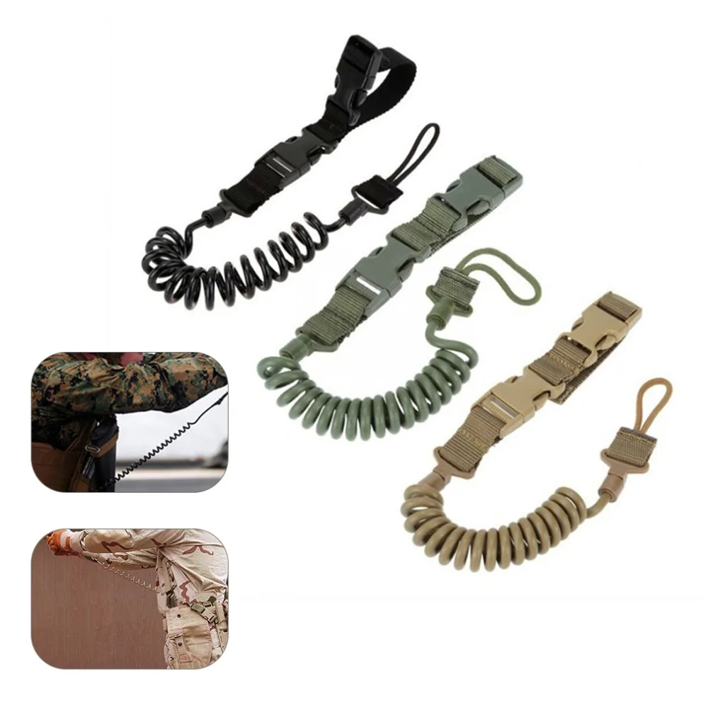 

Durable Elastic Outdoor Tactical Safety Lanyard Quick Release Belt Extension-type Sling Adjustable Belt Combat Accessories