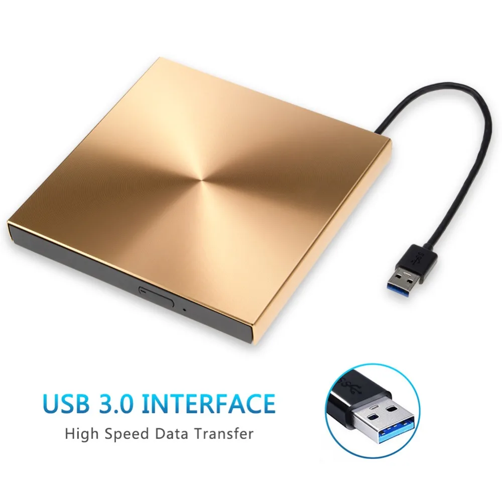 External DVD RW Burner Optical Drive DVD CD ROM Player USB3.0 CD RW Recorder Portable Drive For MacBook Laptop/Windows 7/8/10