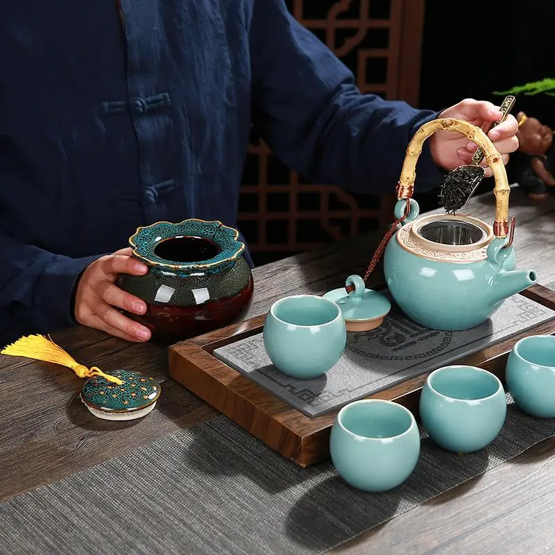 Винтаж Multi-Цветной Чай Кэдди керамическая емкость Коробки Чай листья контейнер Керамика Организатор Главная Чай дом столовая Чай может