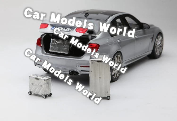 Литая модель автомобиля для Norev M3 Competition 1:18(серебро) с чемоданом+ маленький подарок