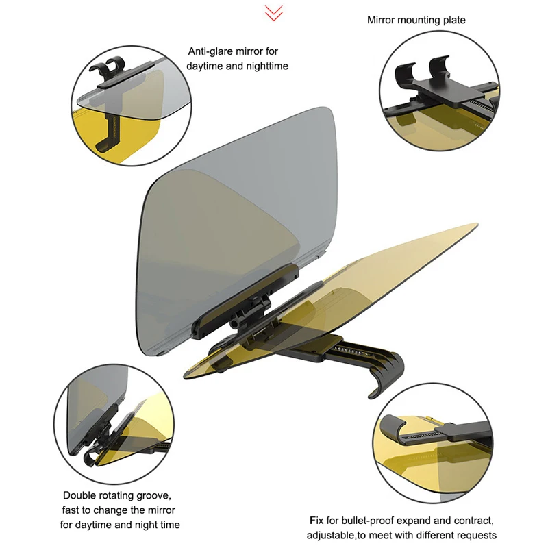 Ceny Wysokiej jakości dzień i noc Anti dazzle Car Visor Anti olśniewający gogle zacisk sprężynowy Clear View Visor