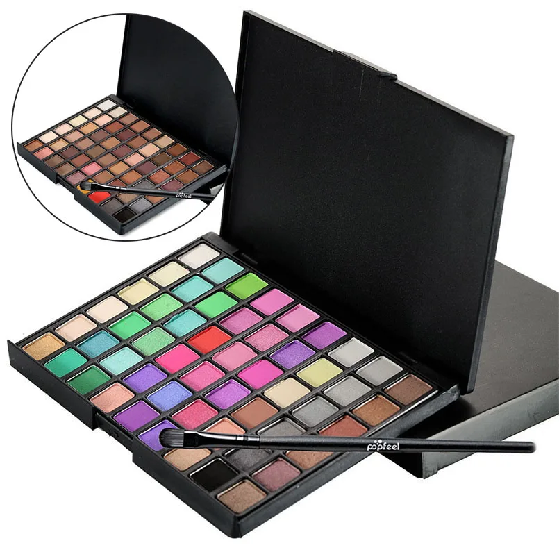 

popfeel 54color Eyeshadow Palette Earth Color Smokey Makeup Kits with Brush Matte Eye Shadow Cosmetic Eye Tint Pigment Maquiagem