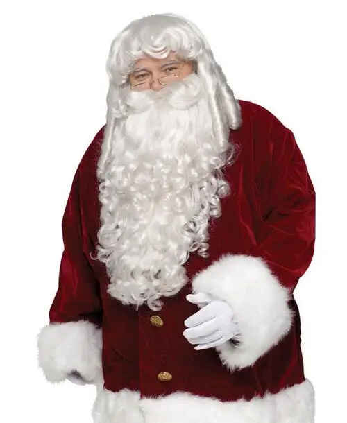

Hot heat resistant Kanekalon Party hair FREE SHIPPING>>Professional Quality Santa Wig Beard Christmas Adult Costume Accessory