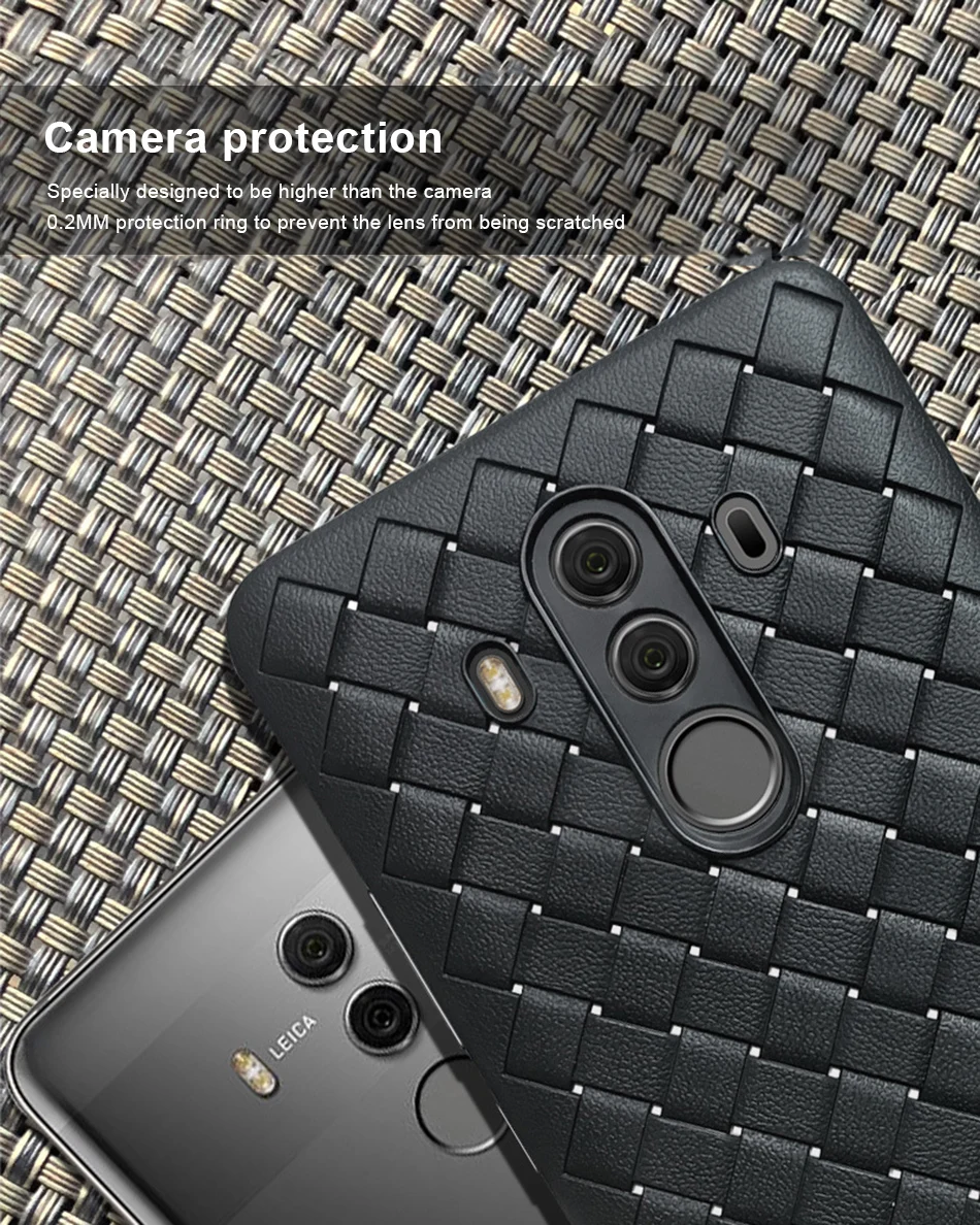 !ACCEZZ Luxury Soft TPU Ultra-thin Protective Back Cover Shell For Huawei Mate1010pro Phone Cases BV Weave Capa Fundas Coque (6)