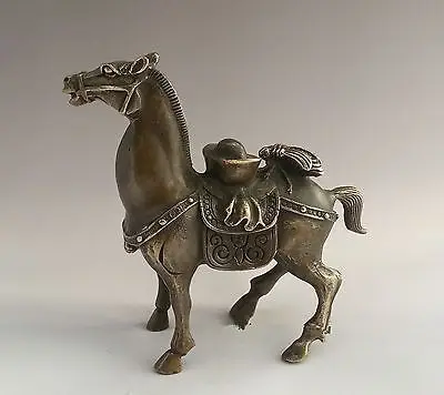 

Superb Collectable Collectible Chinese Styl Gold ingot & horse old copper statue fast shipping tools wedding Decoration Brass