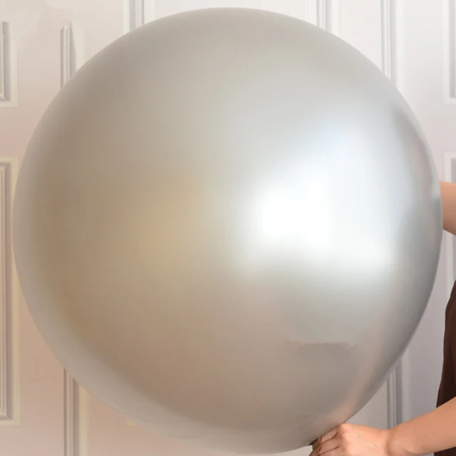 Черные круглые латексные шарики 36 дюймов Свадебные украшения гелиевые большие гигантские шары Декор для дня рождения надувной воздушный шар - Цвет: Silver