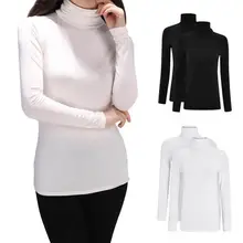 Winter Women’s New Slim Blouse Long 2017 Turtleneck Shirt Blouse Long sleeve High Neck Tops Blousas